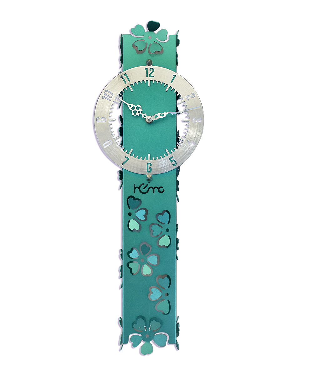 Diamante Sakura Green Designer Wall Clock for Home | Living Room | Bedroom | Office Makes an Accent Statement in Your Home or as a Gift