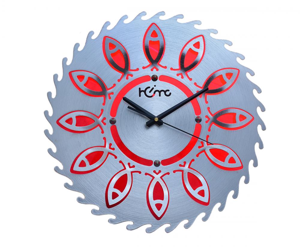Diamante Fish-Red Designer Wall Clock for Home | Living Room | Bedroom | Office Makes an Accent Statement in Your Home or as a Gift